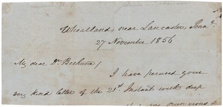Lot #79 James Buchanan Partial Autograph Letter Signed on His Election as President: 