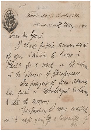 Lot #431 John Wanamaker Autograph Letter Signed, Arranging a Temperance Speech - Image 1