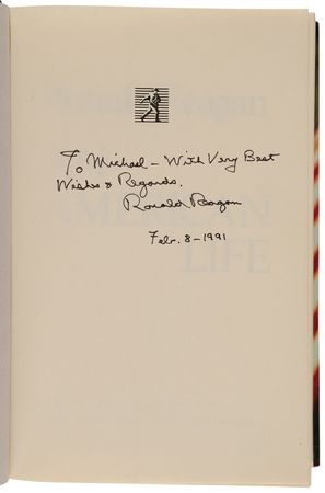 Lot #179 Ronald Reagan Signed Book - An American Life: The Autobiography - Image 4