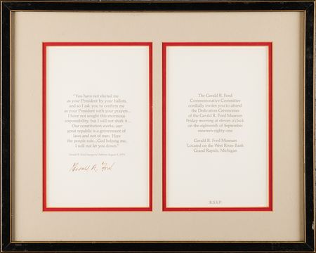 Lot #109 Gerald Ford Signed Invitation - Image 1