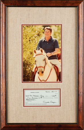 Lot #63 Ronald Reagan Signed Check - Image 1