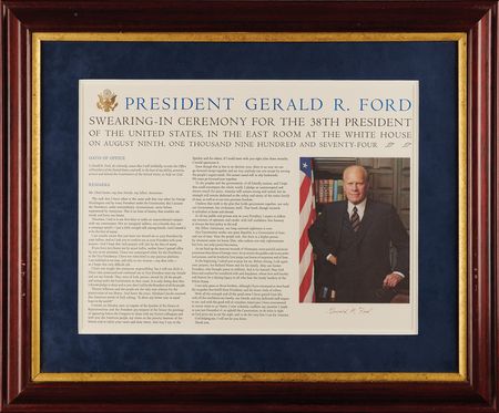 Lot #110 Gerald Ford Oversized Signed Print - Image 1