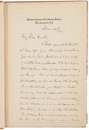 Lot #380 Oliver Wendell Holmes, Jr. Autograph Letter Signed and Handwritten Note in Book - Image 2