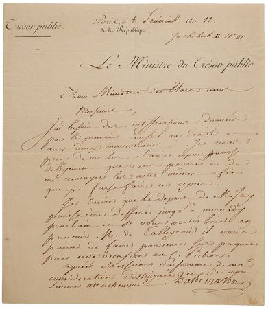 Lot #12 Louisiana Purchase: James Monroe, Robert R. Livingston, and Francois Barbe-Marbois  (2) Documents Signed for the Ratification of the Louisiana Purchase Treaty - Image 4