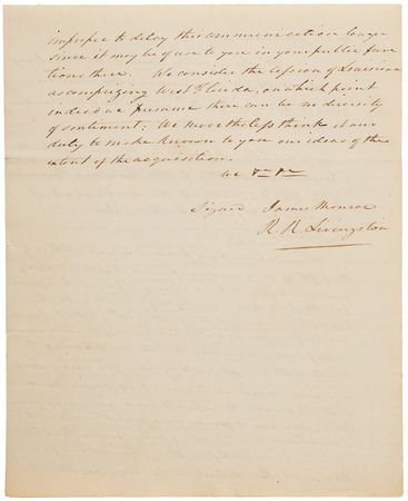 Lot #245 Louisiana Purchase: Contemporary Copy of James Monroe and R. R. Livingston's Announcement of the Louisiana Purchase - Image 3