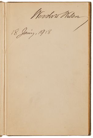 Lot #47 Woodrow Wilson Signed Book as President - The President's War Message - Image 3