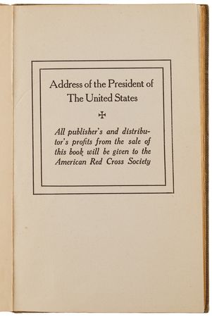 Lot #47 Woodrow Wilson Signed Book as President - The President's War Message - Image 5