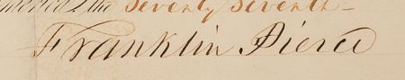 Lot #30 Franklin Pierce Document Signed as President, Appointing an Inspector of Revenue for the Port of San Pedro, California - Image 2