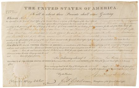 Lot #121 Andrew Jackson Document Signed as President - Image 1