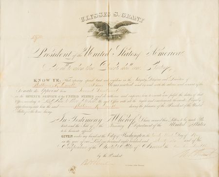 Lot #37 U. S. Grant Document Signed as President, Appointing a Second Lieutenant in the Revenue Service - Image 2