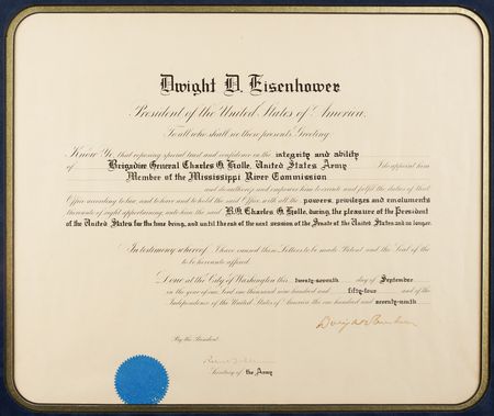 Lot #100 Dwight D. Eisenhower Document Signed as President, Appointing a Member of the Mississippi River Commission - Image 2