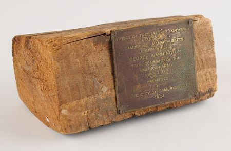Lot #217 George Washington: Wooden Fragment from the 'Washington Elm' in Cambridge, Massachusetts - Image 1
