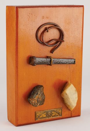 Lot #221 White House 1950 Renovation Relics: Nail, Wire, and (2) Stones - Image 1