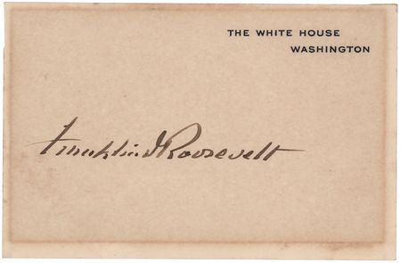 Lot #195 Franklin D. Roosevelt Signed White House Card - Image 1