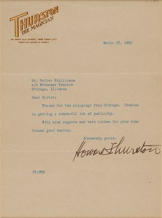 Lot #788 Howard Thurston (2) Typed Letters Signed on Harry Houdini - Image 3