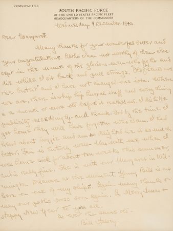 Lot #478 William F. Halsey War-Dated Autograph Letter Signed - Image 2