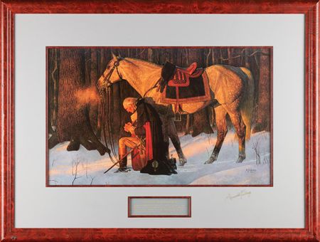 Lot #220 George Washington: Arnold Friberg Signed Print - 