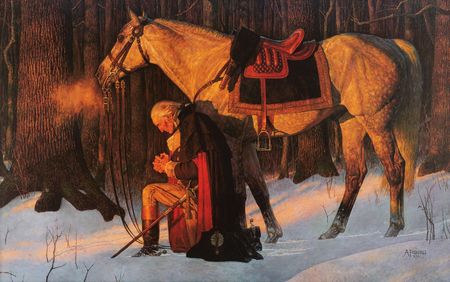Lot #220 George Washington: Arnold Friberg Signed Print - 
