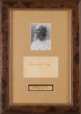 Lot #603 Rabindranath Tagore Signature - Image 1
