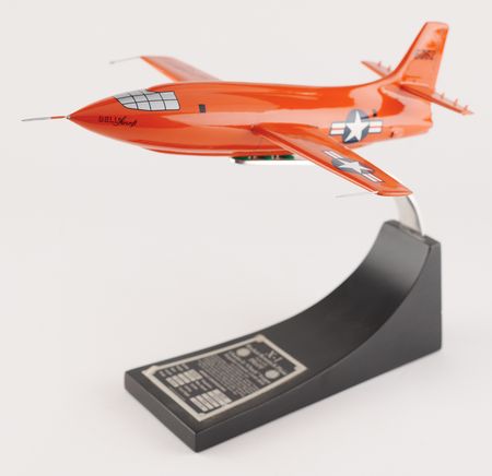 Lot #513 Chuck Yeager (2) Signed Items - ‘Glamorous Glennis’ Bell X-1 Model and Stamp Block - Image 3
