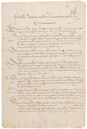 Lot #389 King Charles IX Document Signed (1567) - Image 1