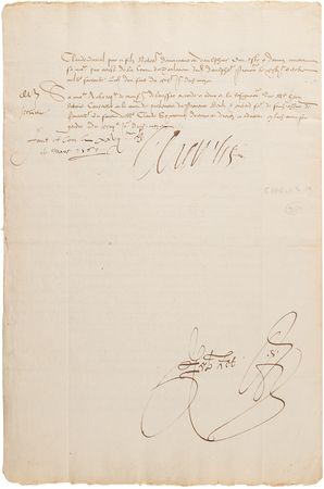 Lot #389 King Charles IX Document Signed (1567) - Image 4