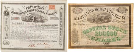 Lot #437 Henry Wells and William Fargo Signed 'American Express Company' Stock Certificate - Image 3