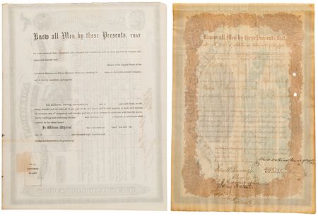 Lot #437 Henry Wells and William Fargo Signed 'American Express Company' Stock Certificate - Image 4