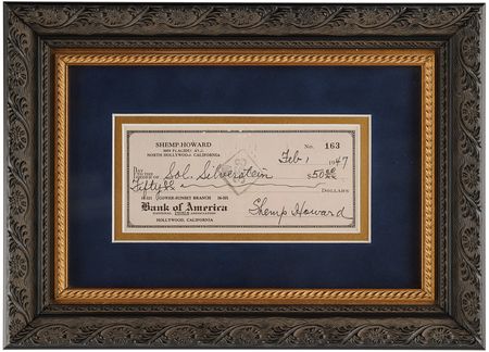 Lot #787 Three Stooges: Shemp Howard Signed Check - Image 1