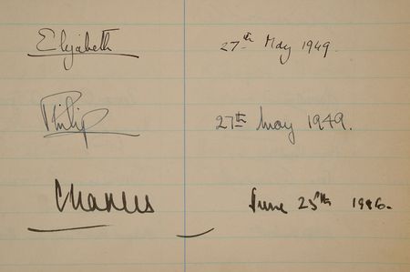 Lot #275 Queen Elizabeth II, Prince Philip, and King Charles III Signed Visitor's Book - Image 2