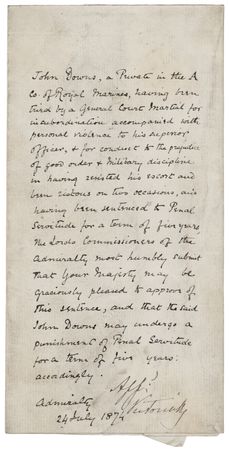 Lot #413 Queen Victoria Document Signed - Approving a Prison Sentence for a 