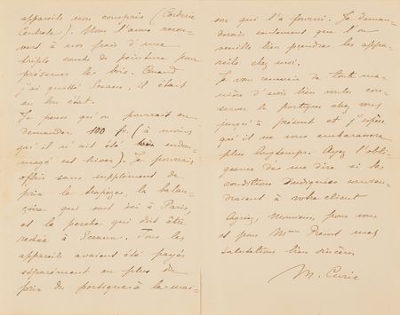 Lot #306 Marie Curie Autograph Letter Signed, Dated Shortly After the Reception of Her Second Nobel Prize - Image 2