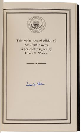 Lot #433 James D. Watson Signed Book - The Double Helix - Image 4
