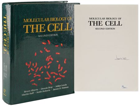 Lot #434 James D. Watson Signed Book - Molecular Biology of the Cell - Image 1