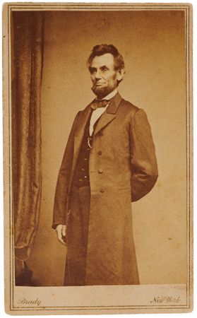 Lot #141 Abraham Lincoln Carte-de-Visite Photograph by Mathew Brady (ca. January 1864) - Image 1