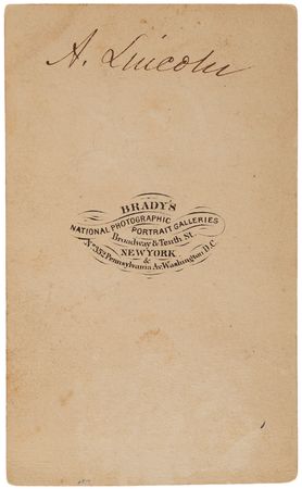 Lot #141 Abraham Lincoln Carte-de-Visite Photograph by Mathew Brady (ca. January 1864) - Image 2