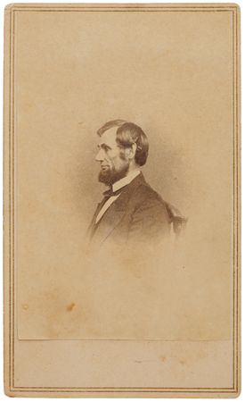 Lot #134 Abraham Lincoln Carte-de-Visite Photograph by Mathew Brady (ca. February 1862) - Image 1