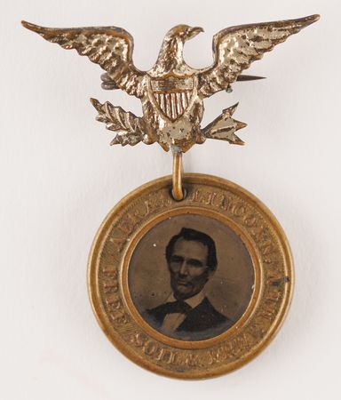Lot #137 Abraham Lincoln and Hannibal Hamlin 1860 Presidential Campaign Ferrotype Token - Image 1