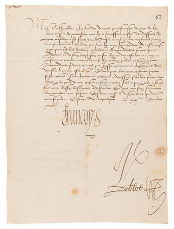 Lot #269 King Francis I Archive of (11) Letters Signed, Tending to Judicial, Diplomatic, and Political Issues in 16th-Century France - Image 10