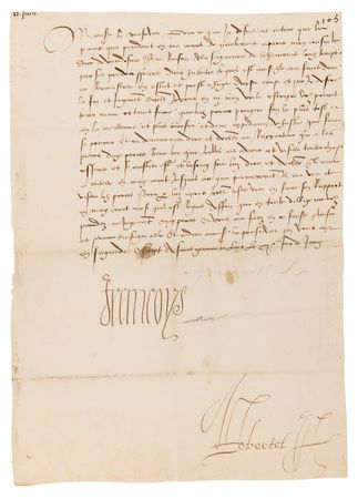 Lot #269 King Francis I Archive of (11) Letters Signed, Tending to Judicial, Diplomatic, and Political Issues in 16th-Century France - Image 11