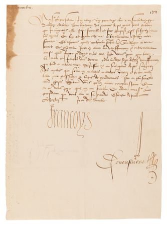 Lot #269 King Francis I Archive of (11) Letters Signed, Tending to Judicial, Diplomatic, and Political Issues in 16th-Century France - Image 12