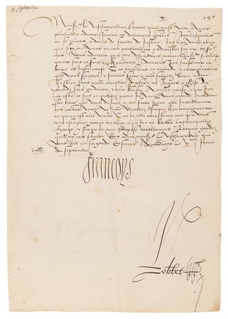 Lot #269 King Francis I Archive of (11) Letters Signed, Tending to Judicial, Diplomatic, and Political Issues in 16th-Century France - Image 2