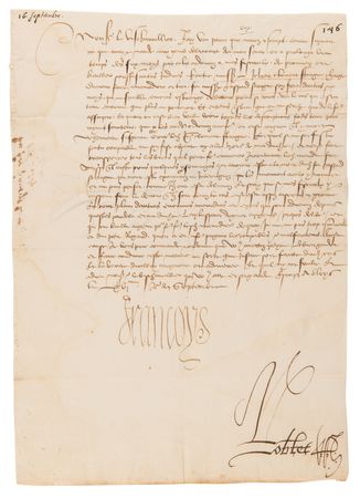 Lot #269 King Francis I Archive of (11) Letters Signed, Tending to Judicial, Diplomatic, and Political Issues in 16th-Century France - Image 5