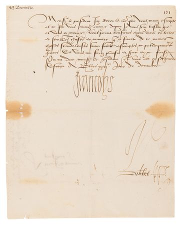 Lot #269 King Francis I Archive of (11) Letters Signed, Tending to Judicial, Diplomatic, and Political Issues in 16th-Century France - Image 9