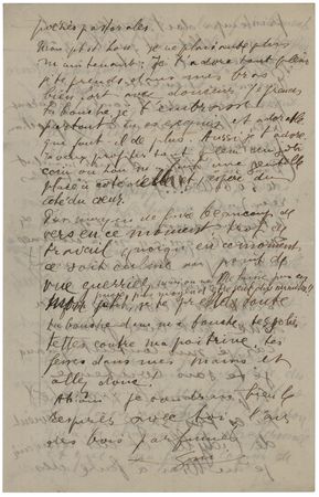 Lot #575 Guillaume Apollinaire Autograph Letter Signed to His Muse, from the Front Lines of WWI: 