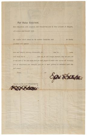 Lot #308 Thomas Edison Document Signed - Early Stock Certificate for the Edison Phonograph Company - Image 2
