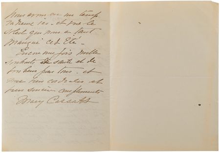 Lot #536 Mary Cassatt Autograph Letter Signed to Her Biographer - Image 2