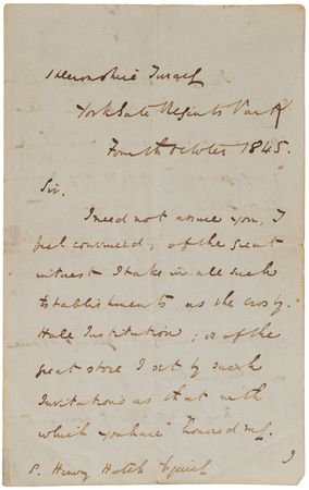 Lot #580 Charles Dickens Autograph Letter Signed, Declining a Position at the Crosby Hall Institution - Image 1