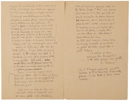 Lot #539 Camille Pissarro Autograph Letter Signed, Sketching a Diagram of His Eye - Image 2