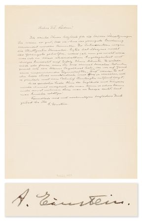 Lot #312 Albert Einstein Autograph Letter Signed on Prewar Politics: 